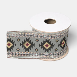 Ruban Gros-grain Motif amérindien Géométrie tribale indienne