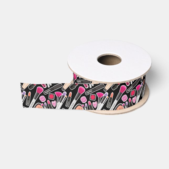 Ruban Gros-grain Motif au néon de maquillage (Bobine)