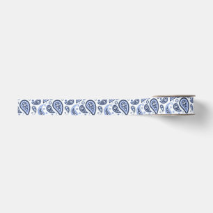 Ruban Gros-grain Motif Blue Paisley