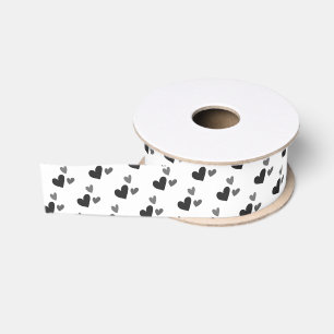 Ruban Gros-grain Motif cardiaque monochromatique moderne mignon