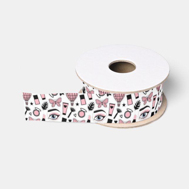 Ruban Gros-grain Motif d'autocollant de maquillage (Bobine)