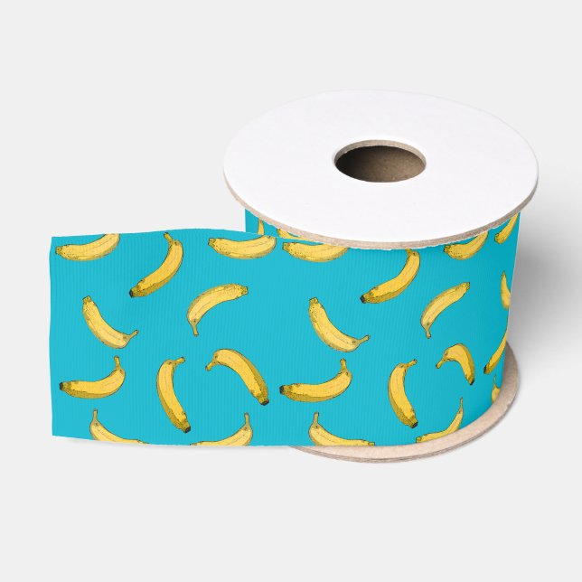 Ruban Gros-grain motif de banane (Bobine)