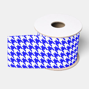 Ruban Gros-grain Motif de base géométrique bleu et blanc