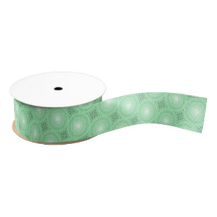 Ruban Gros-grain motif de cercles vert printemps