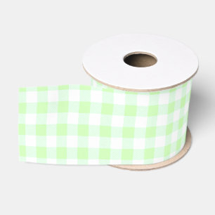 Ruban Gros-grain Motif de chèques En vichy vert clair