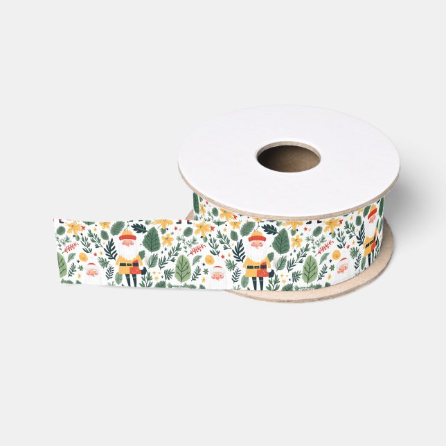 Ruban Gros-grain Motif de Festive Père Noël (Bobine)