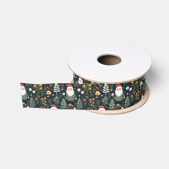 Ruban Gros-grain Motif de Festive Père Noël (Bobine)