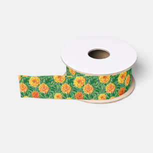 Ruban Gros-grain Motif de fleurs Marigold