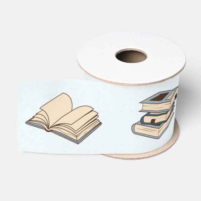 Ruban Gros-grain Motif de livres (Bobine)