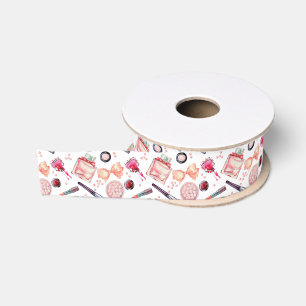 Ruban Gros-grain Motif de maquillage d'aquarelle
