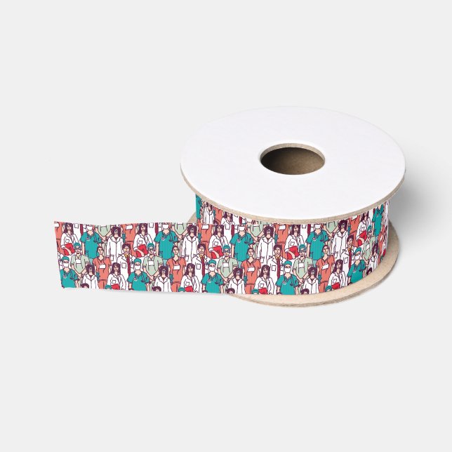 Ruban Gros-grain Motif de médecin et de chirurgien (Bobine)