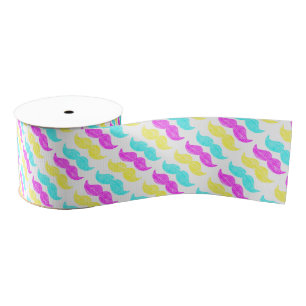 Ruban Gros-grain Motif de moustache CMY, art graphique