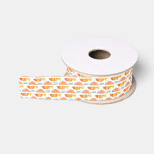 Ruban Gros-grain Motif de poissons de natation d'art populaire