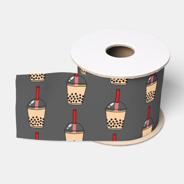 Ruban Gros-grain Motif de thé bulle (Bobine)