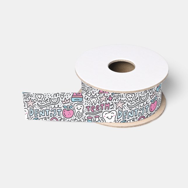 Ruban Gros-grain Motif dentaire de bande dessinée (Bobine)