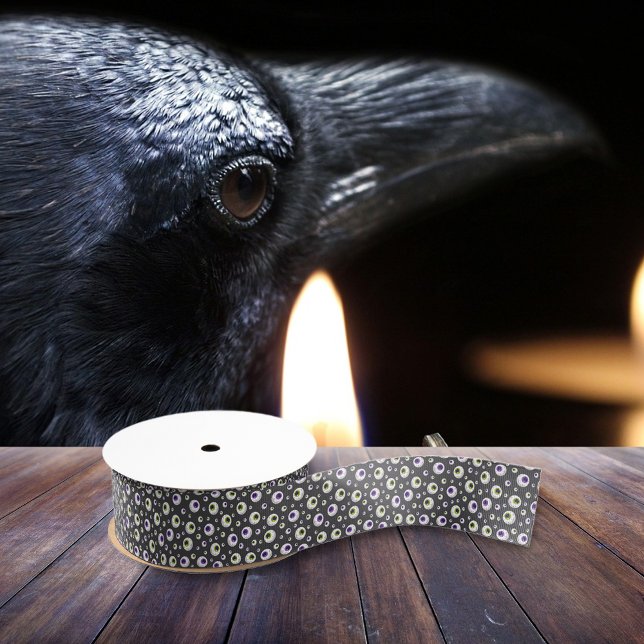 Ruban Gros-grain Motif d'eyeball à thème Halloween amusant (Créateur téléchargé)
