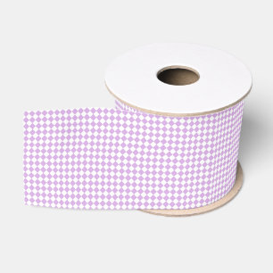 Ruban Gros-grain Motif diamant à carreaux violet blanc