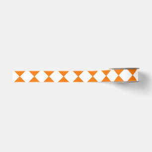 Ruban Gros-grain Motif diamant Orange White Checker
