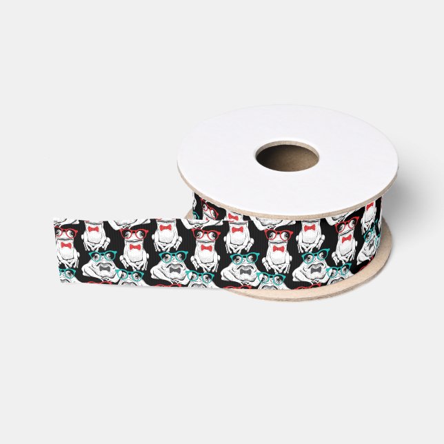 Ruban Gros-grain Motif en verre de grenouille (Bobine)
