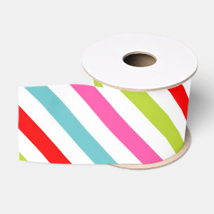 Ruban Gros-grain Motif Festif - Retro Holiday Stripes