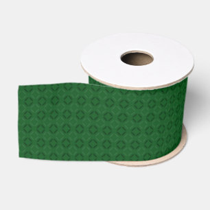Ruban Gros-grain Motif géométrique élégant vert monochrome.