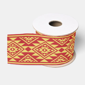 Ruban Gros-grain Motif géométrique tribal mexicain amérindien