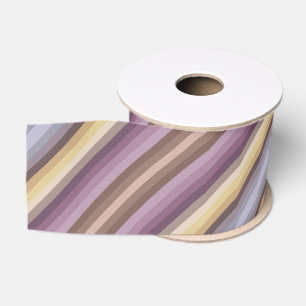 Ruban Gros-grain Motif gris brunâtre poussiéreux coloré et violet