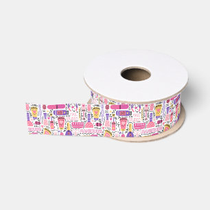 Ruban Gros-grain Motif mignon de manucure de griffonnage