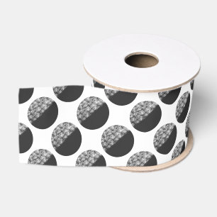 Ruban Gros-grain Motif noir et blanc Many Moons