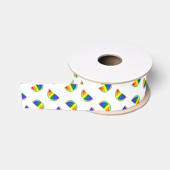 Ruban Gros-grain Motif Rainbow Watermelon (Bobine)