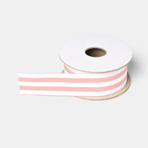 Ruban Gros-grain Motif rose et blanc de rayure