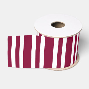 Ruban Gros-grain Motif sans couture à rayures blanches et burgundy