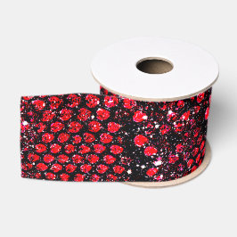 Ruban Gros-grain motif simple en peau de serpent rouge