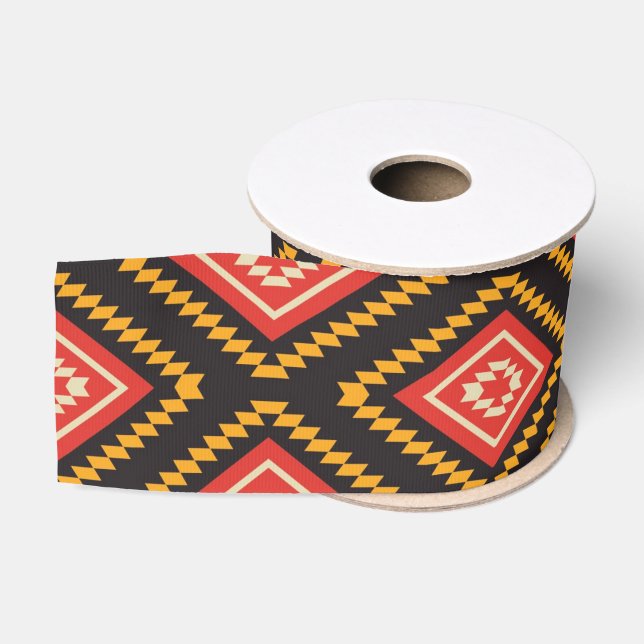 Ruban Gros-grain Motif tribal (Bobine)