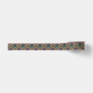 Ruban Gros-grain motif vert en forme de coquillage