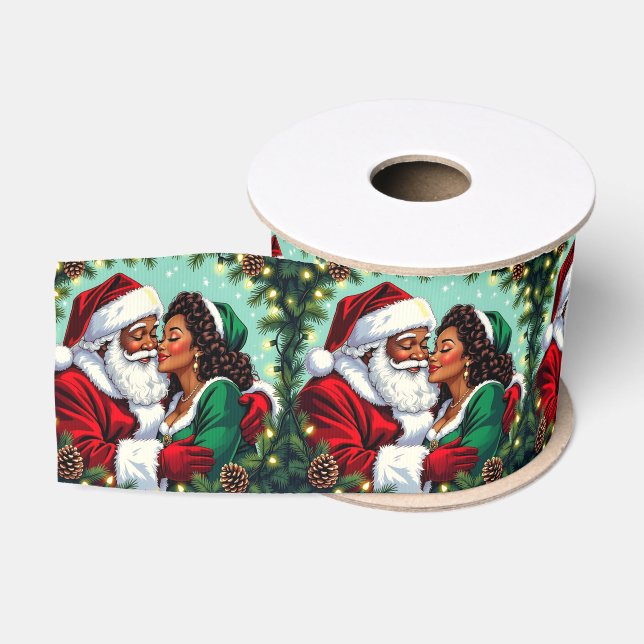 Ruban Gros-grain Mr and Mrs Claus Sweet Christmas  (Bobine)