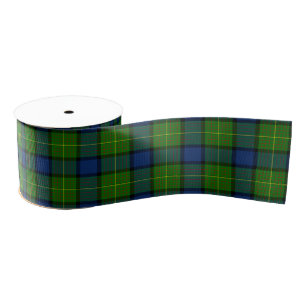 Ruban Gros-grain Muir Moore écossais vert bleu plaid