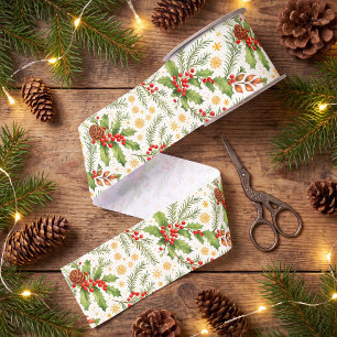 Ruban Gros-grain Noël Cozy Woodland Cônes de Pin & Branches