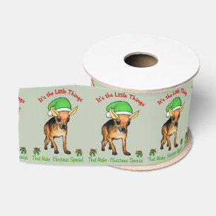 Ruban Gros-grain Noël du Chihuahua