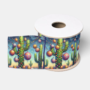 Ruban Gros-grain Noël Fantaisiste Cactus Saguaro Sud-Ouest