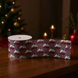 Ruban Gros-grain Noël Motif Pudding