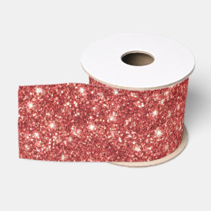 Ruban Gros-grain Noël Pailleté Étincelant Rouge