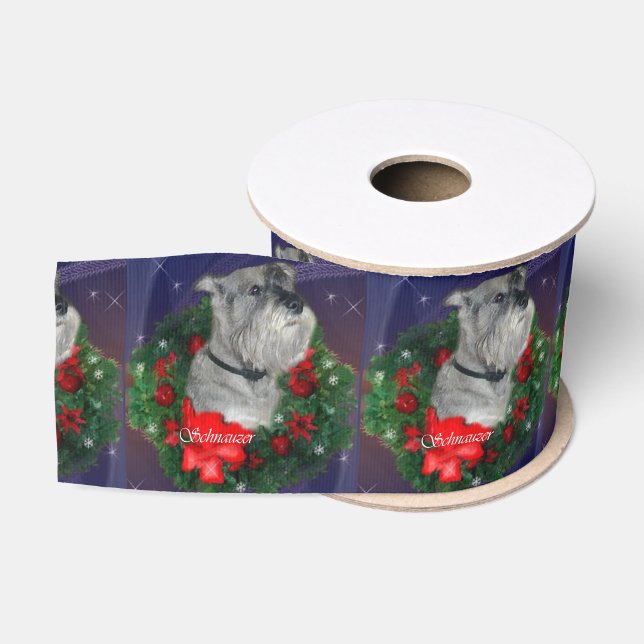 Ruban Gros-grain Noël Schnauzer Standard (Bobine)