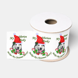 Ruban Gros-grain Noël sibérien Husky