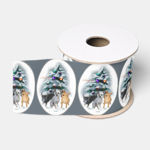 Ruban Gros-grain Noël trio Chihuahua