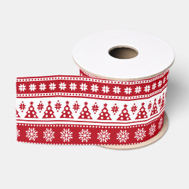 Ruban Gros-grain Noël Vacances Nordic Motif Cosy