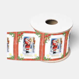 Ruban Gros-grain Noël Vintage Père Noël Fêtes