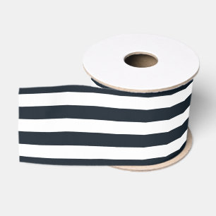 Ruban Gros-grain (Noir et blanc) personnalisable rayé