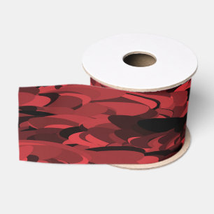 Ruban Gros-grain Noir rouge Motif Abstrait