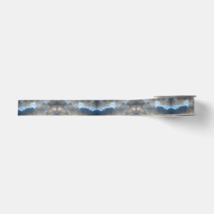 Ruban Gros-grain Nuages gris et bleu